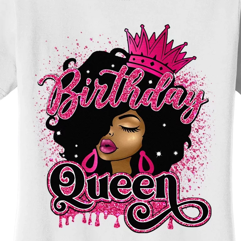 Melanin Birthday Queen African American Afro Women's T-Shirt