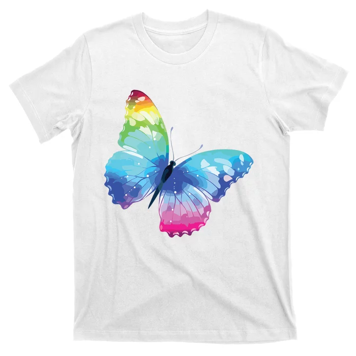 Monarch Butterfly Rainbow Cute Pastel Festival Rave Colorful T-Shirt