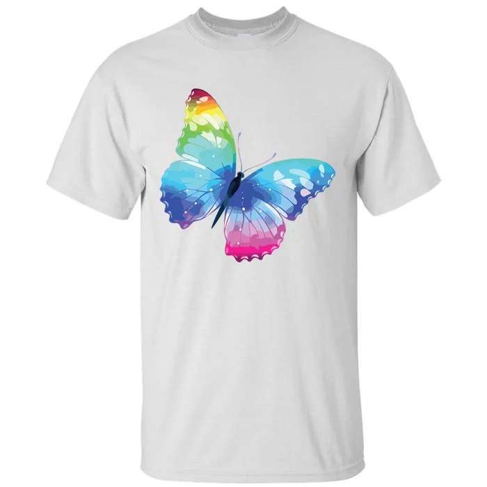 Monarch Butterfly Rainbow Cute Pastel Festival Rave Colorful Tall T-Shirt