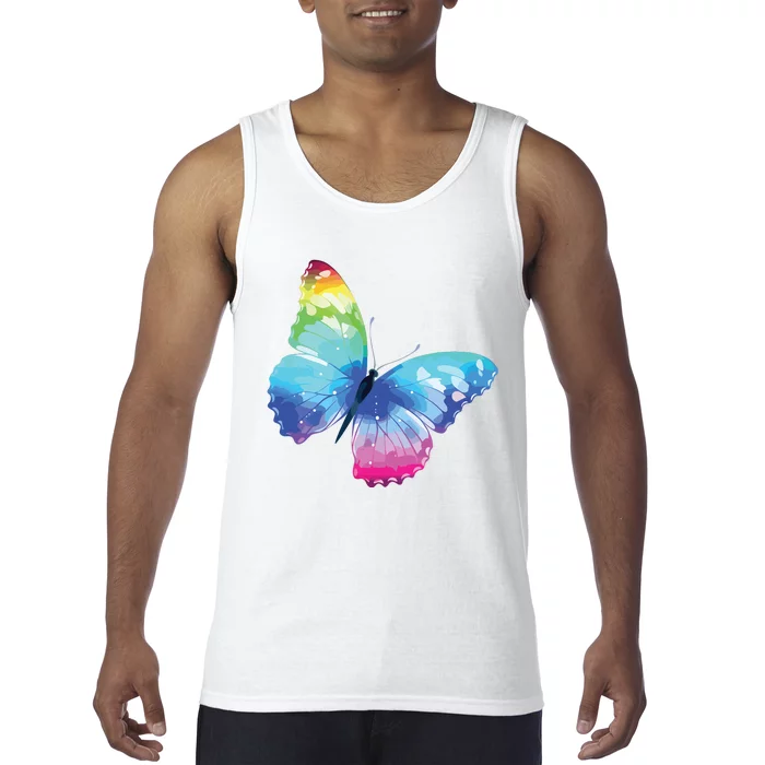 Monarch Butterfly Rainbow Cute Pastel Festival Rave Colorful Tank Top