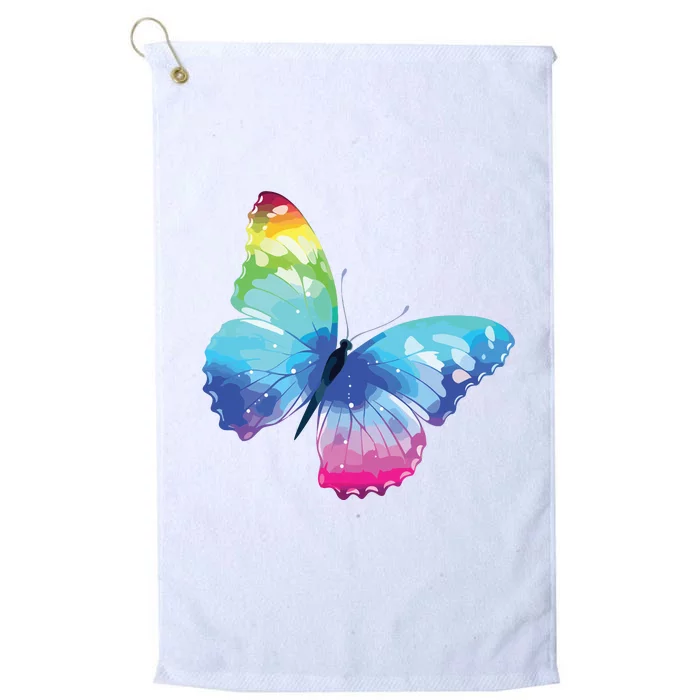 Monarch Butterfly Rainbow Cute Pastel Festival Rave Colorful Platinum Collection Golf Towel