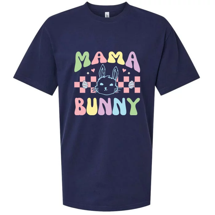 Mama Bunny Retro Easter Mother's Day Easter Day Sueded Cloud Jersey T-Shirt