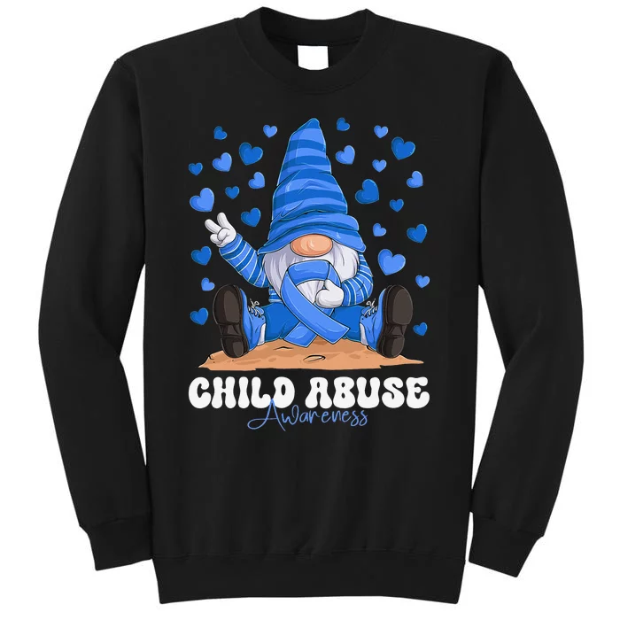 Messy Bun Ribbon Stop Child Abuse Prevention Awareness Month Sweatshirt