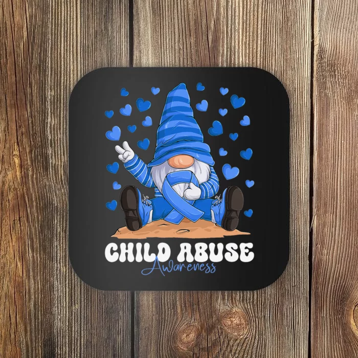 Messy Bun Ribbon Stop Child Abuse Prevention Awareness Month Coaster