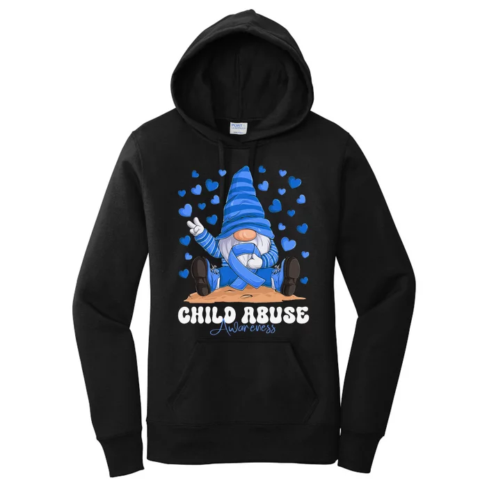 Messy Bun Ribbon Stop Child Abuse Prevention Awareness Month Women's Pullover Hoodie