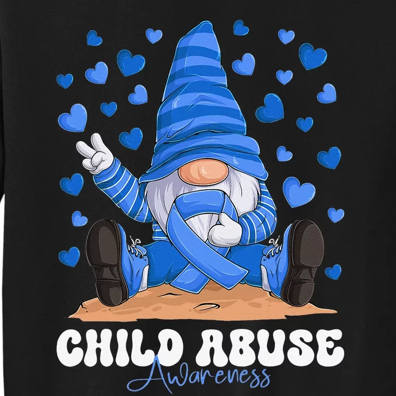 Messy Bun Ribbon Stop Child Abuse Prevention Awareness Month Tall Sweatshirt