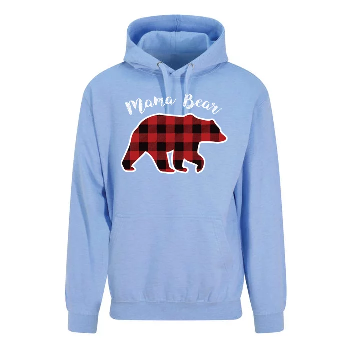 Mama Bear Red Plaid Christmas Pajama Family Mom Gift Unisex Surf Hoodie