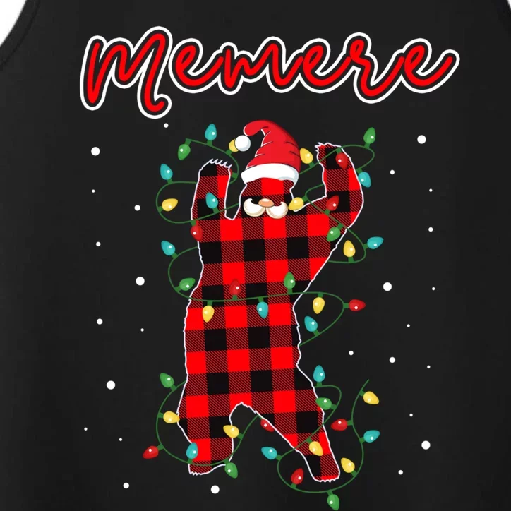 Memere Bear Red Buffalo Plaid Grandma Bear Pajama Xmas Gift Performance Tank