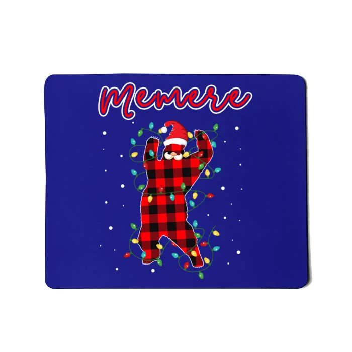 Memere Bear Red Buffalo Plaid Grandma Bear Pajama Xmas Gift Mousepad