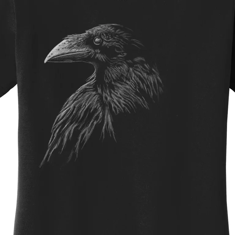 Mystical Black Raven Illustration Crow Artwork Women's T-Shirt