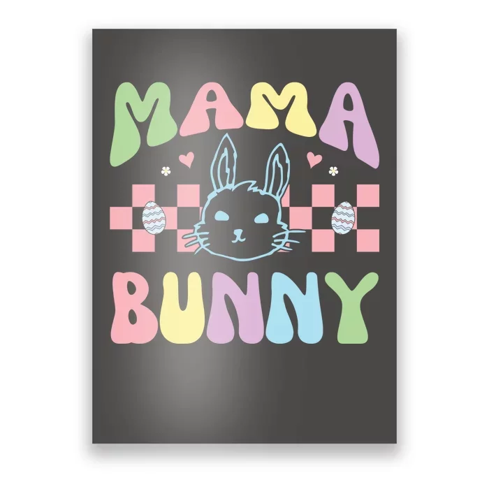 Mama Bunny Retro Colorful Cute Holiday Poster