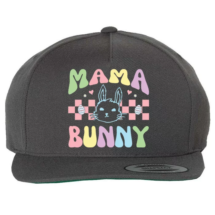 Mama Bunny Retro Colorful Cute Holiday Wool Snapback Cap