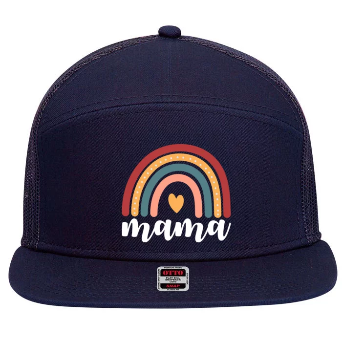 Mama Boho Rainbow 7 Panel Mesh Trucker Snapback Hat