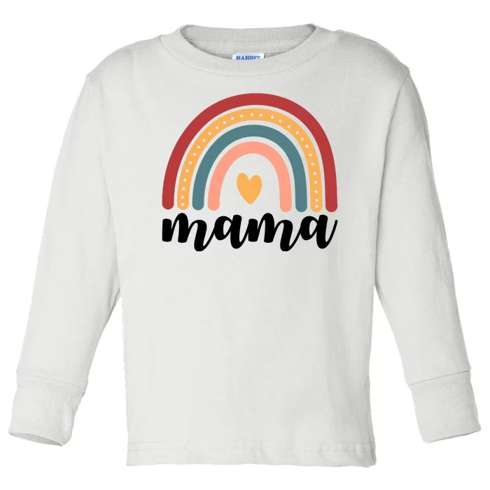 Mama Boho Rainbow Toddler Long Sleeve Shirt