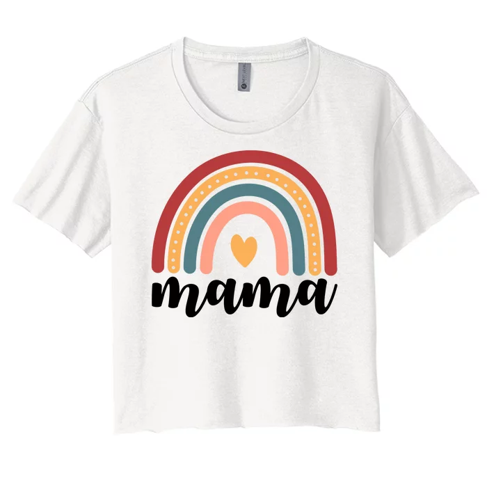 Mama Boho Rainbow Women's Crop Top Tee