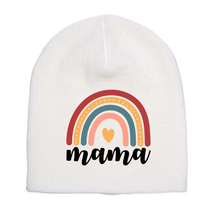 Mama Boho Rainbow Short Acrylic Beanie