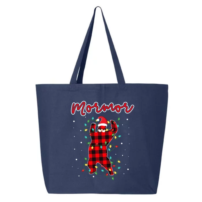 Mormor Bear Red Buffalo Plaid Grandma Bear Pajama Xmas Gift 25L Jumbo Tote