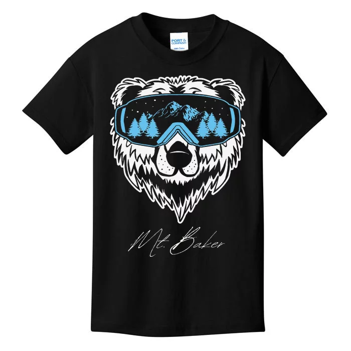 Mount Baker Resort Washington Bear Ski Hike Camp Kids T-Shirt