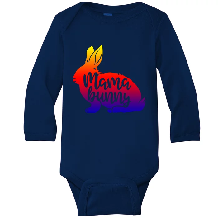 Mama Bunny Rabbit Mom Mother Easter Day Gift Baby Long Sleeve Bodysuit