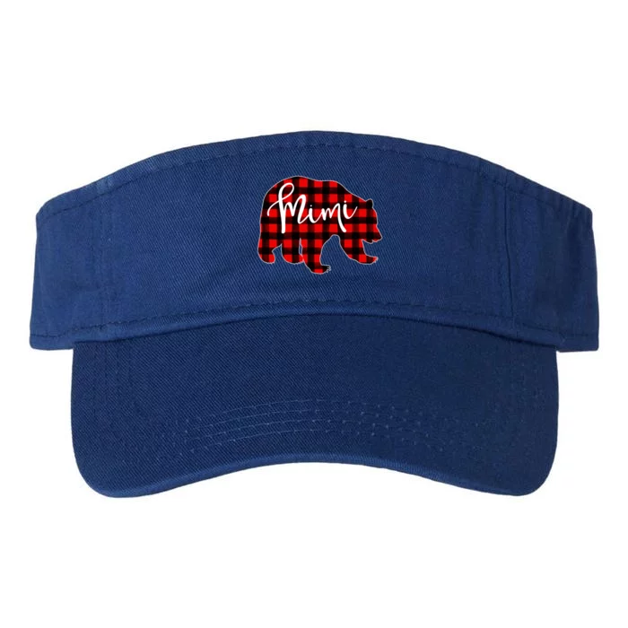 Mimi Bear Red Plaid Matching Family Christmas Eve Buffalo Cool Gift Valucap Bio-Washed Visor