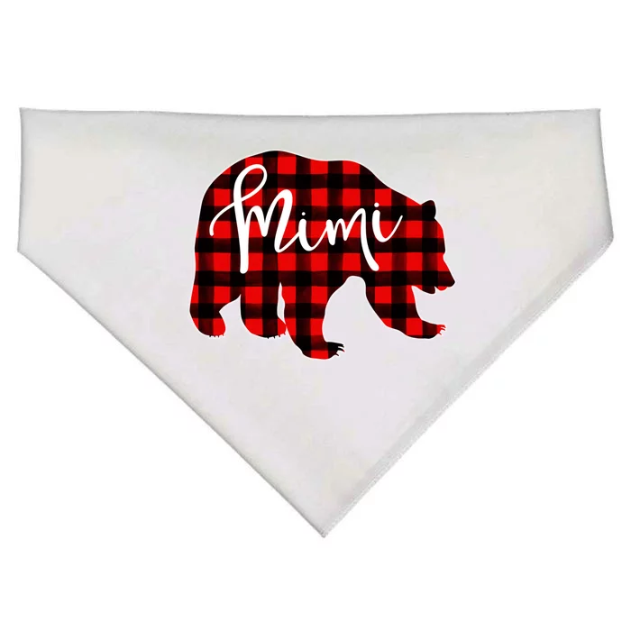 Mimi Bear Red Plaid Matching Family Christmas Eve Buffalo Cool Gift USA-Made Doggie Bandana