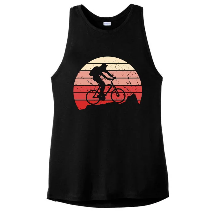 Mountain Bike Retro Ladies Tri-Blend Wicking Tank