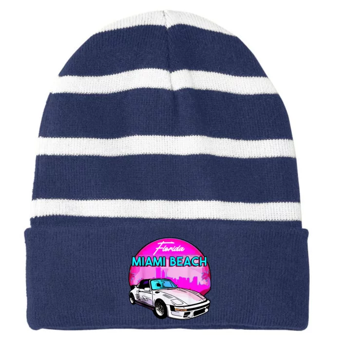 Miami Beach Road Trip Tee | Explore Florida's Iconic Coastline Striped Beanie with Solid Band