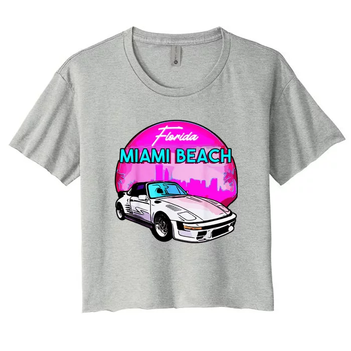 Miami Beach Road Trip Tee | Explore Florida's Iconic Coastline Women's Crop Top Tee