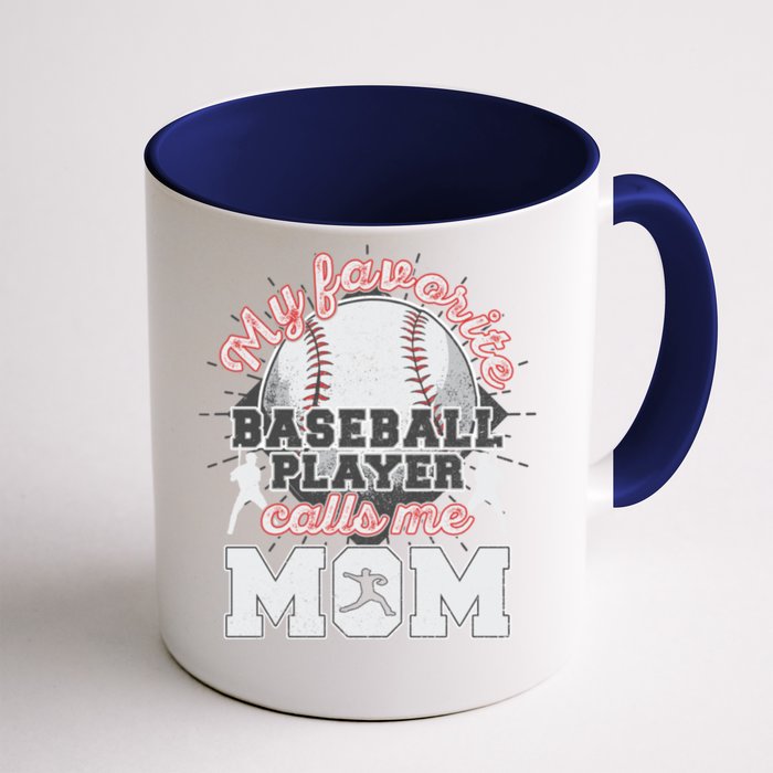 Mom Baseball Softball Game Fan Sports Favorite Player Front & Back Coffee Mug