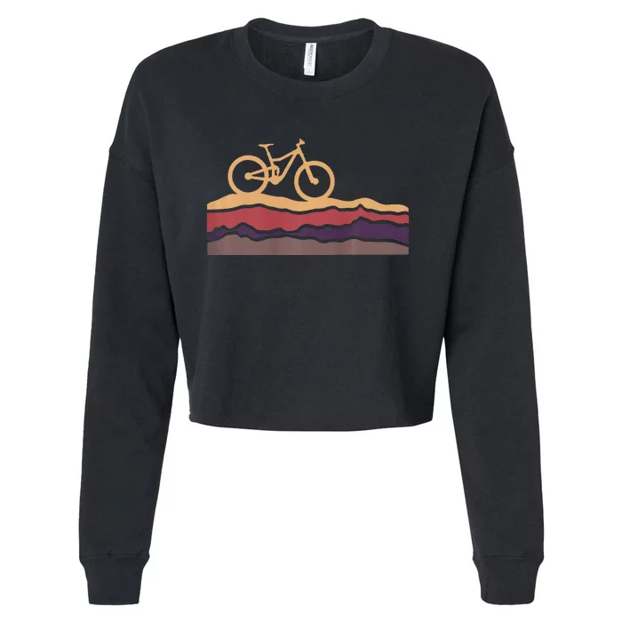 Mountain Bike Southwestern Boho Dessert Mtb Cropped Pullover Crew