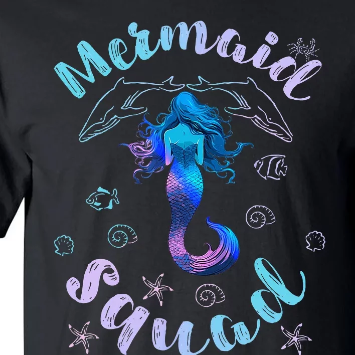 Mermaid Birthday Squad Party Matching Tall T-Shirt