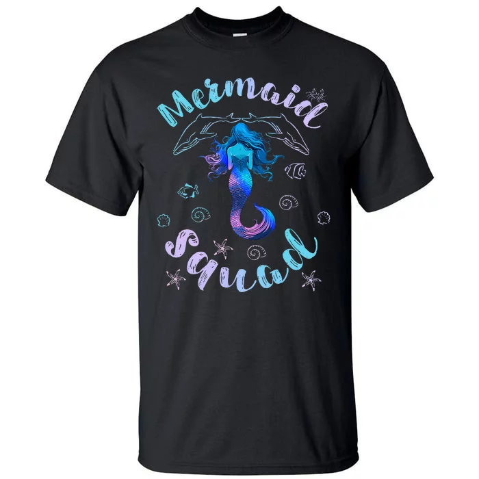 Mermaid Birthday Squad Party Matching Tall T-Shirt