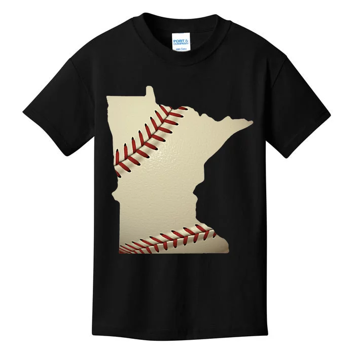 Minnesota Baseball State Map Softball Love Mn Usa Fan Kids T-Shirt