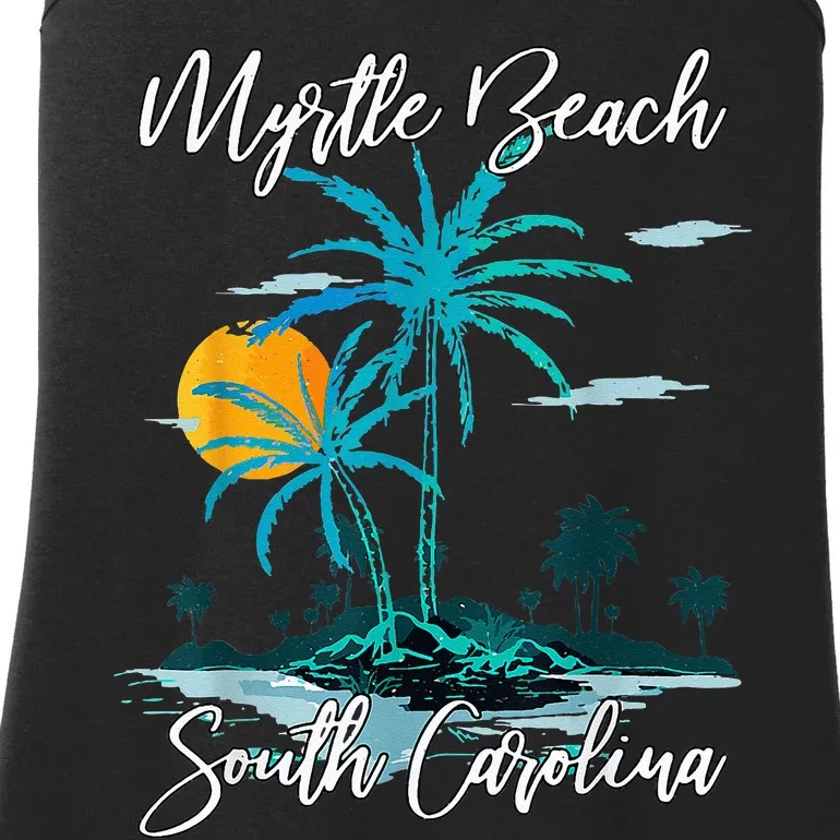 Myrtle Beach South Carolina Beach Summer Surfing Palm Trees Ladies Essential Tank