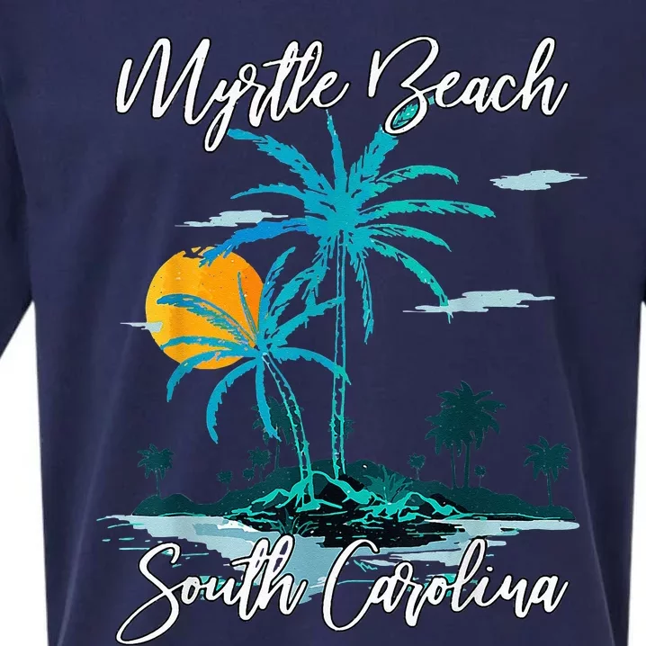 Myrtle Beach South Carolina Beach Summer Surfing Palm Trees Sueded Cloud Jersey T-Shirt