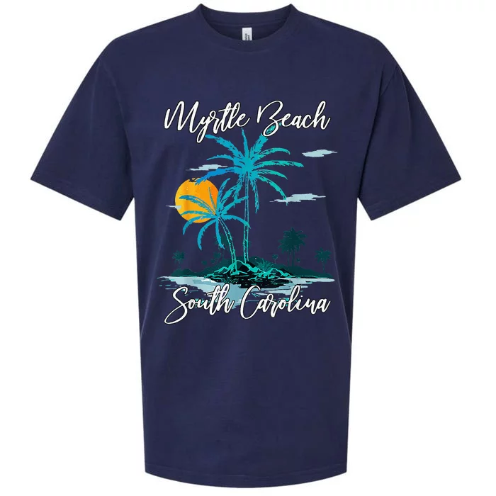 Myrtle Beach South Carolina Beach Summer Surfing Palm Trees Sueded Cloud Jersey T-Shirt