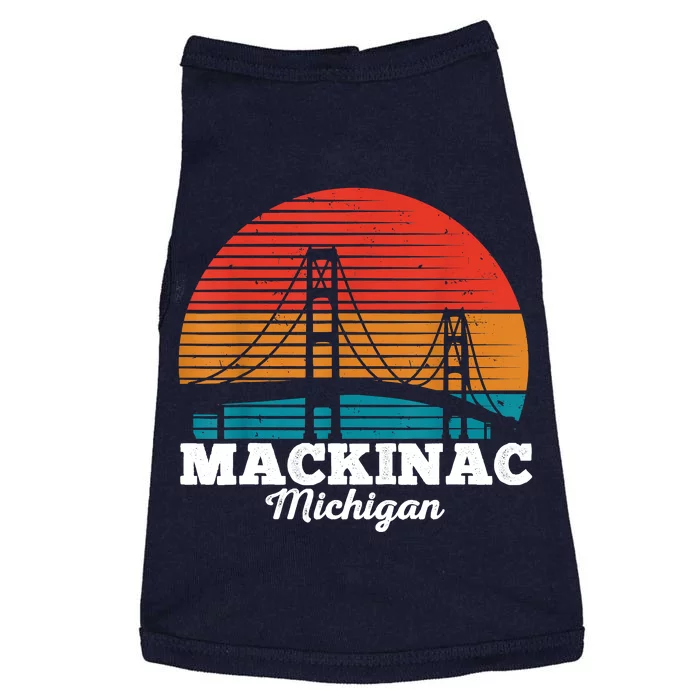 Mackinac Bridge Souvenir Mackinaw Island Retro Michigan Doggie Tank