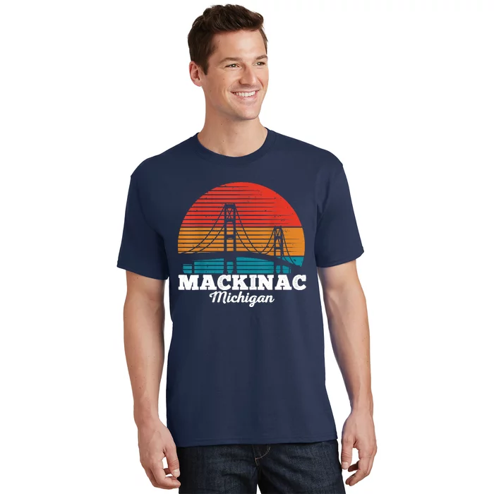 Mackinac Bridge Souvenir Mackinaw Island Retro Michigan T-Shirt