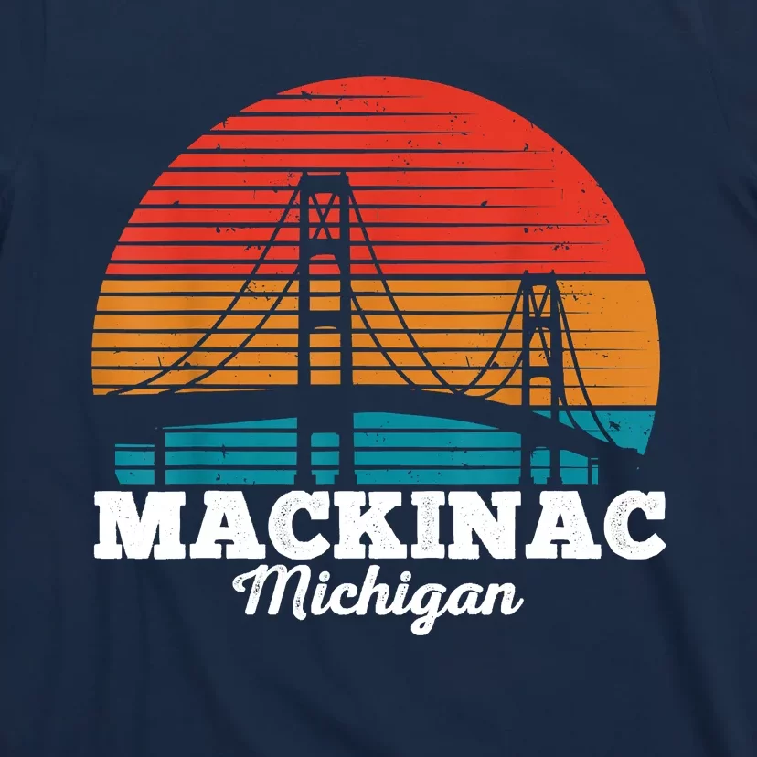 Mackinac Bridge Souvenir Mackinaw Island Retro Michigan T-Shirt