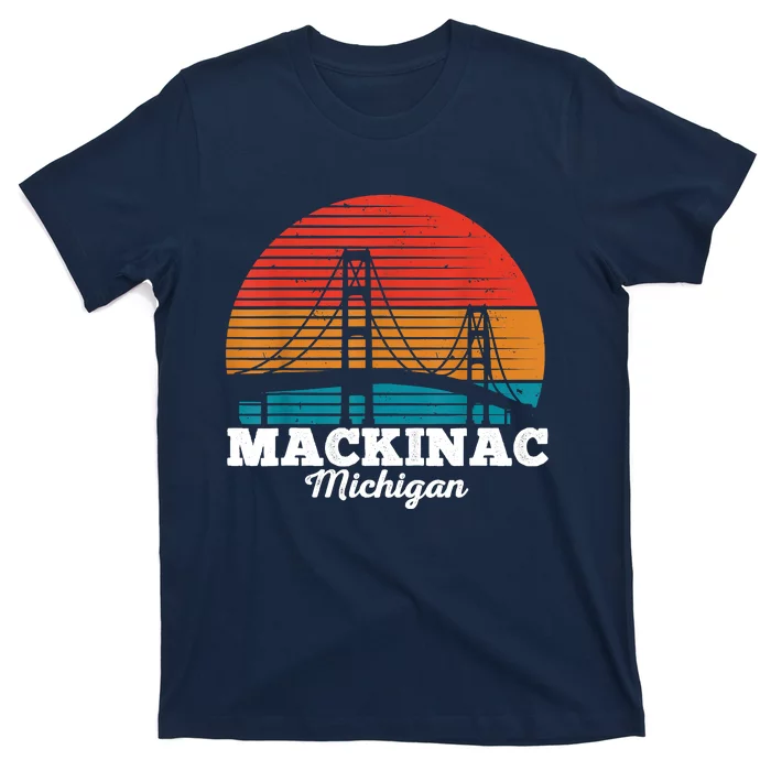 Mackinac Bridge Souvenir Mackinaw Island Retro Michigan T-Shirt