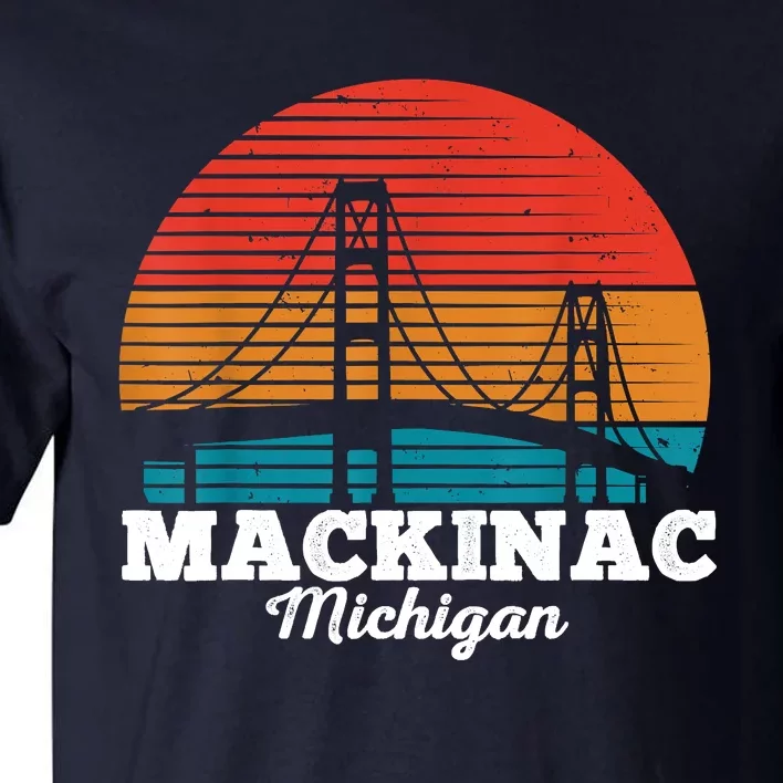 Mackinac Bridge Souvenir Mackinaw Island Retro Michigan Tall T-Shirt