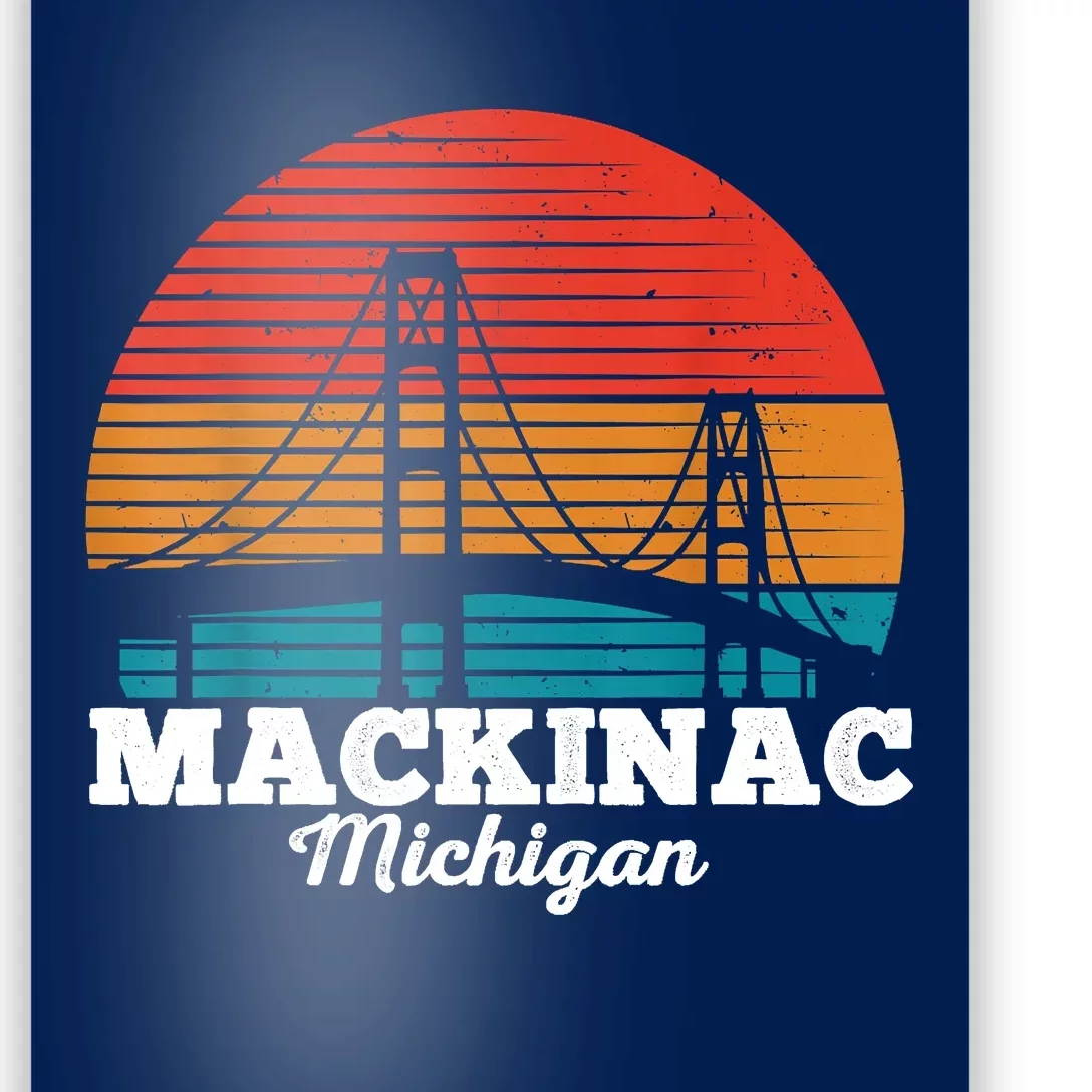 Mackinac Bridge Souvenir Mackinaw Island Retro Michigan Poster