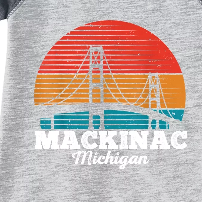 Mackinac Bridge Souvenir Mackinaw Island Retro Michigan Infant Baby Jersey Bodysuit