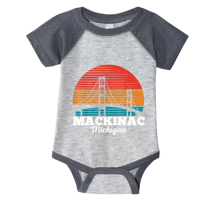 Mackinac Bridge Souvenir Mackinaw Island Retro Michigan Infant Baby Jersey Bodysuit