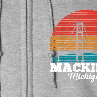 Mackinac Bridge Souvenir Mackinaw Island Retro Michigan Full Zip Hoodie