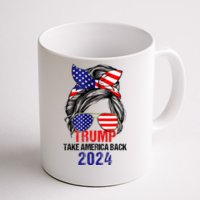 Messy Bun Support Trump 2024 Flag Take America Coffee Mug