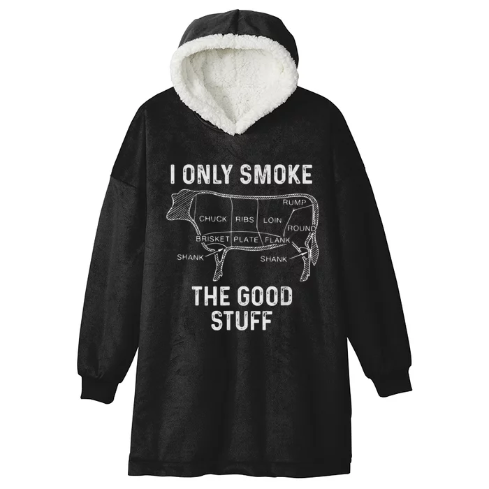 Mens BBQ Smoker For Men I Only Smoke The Good Stuff Hooded Wearable Blanket