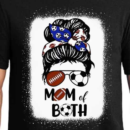 Messy Bun Soccer Mom Football Mom Of Both Mothers Day Pajama Set