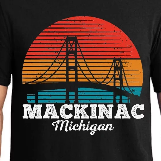 Mackinac Bridge Souvenir Mackinaw Island Retro Michigan Pajama Set