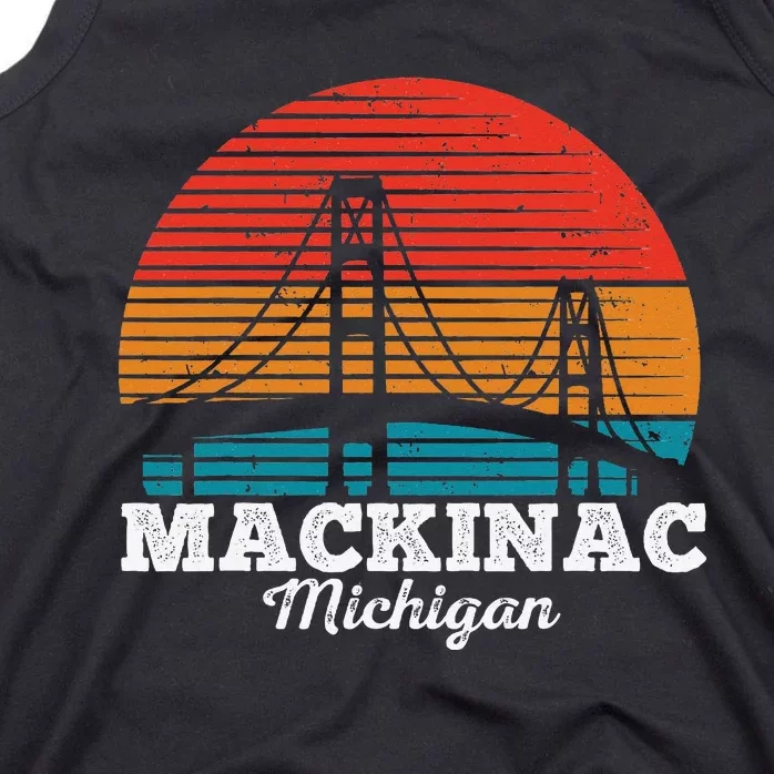 Mackinac Bridge Souvenir Mackinaw Island Retro Michigan Tank Top